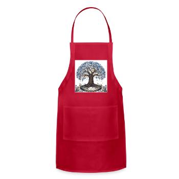 Tree of Life Evil Eye Protection Art - Adjustable Apron - red - Front - Julia (174cm)