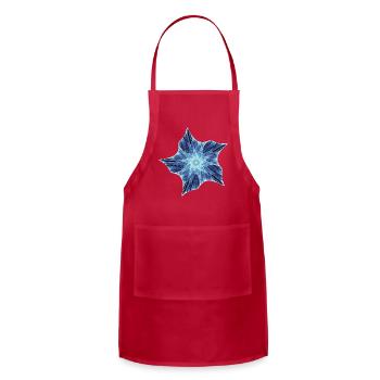 Royal Blue Starfish - Fractal Art - Adjustable Apron - red - Front - Julia (174cm)