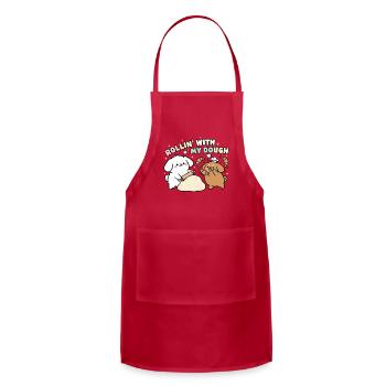ROLLIN WITH MY DOUGH - Adjustable Apron - red - Front - Julia (174cm)