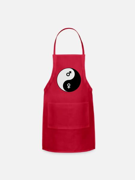 Yin Yang - Adjustable Apron - red