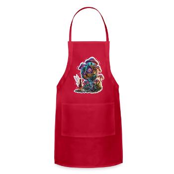 Luminous Mushroom D20 Fantasy Tree - Adjustable Apron - red - Front - Julia (174cm)