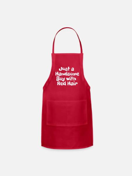 Just A Handsome Boy With Red Hair - Adjustable Apron - red