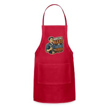 Working Hard  - Adjustable Apron - red - Front - Julia (174cm)