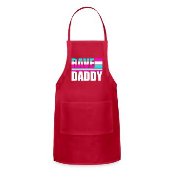 Rave Daddy EDM Techno Music Raver Party Festival - Adjustable Apron - red - Front - Julia (174cm)