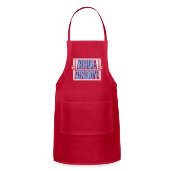Rave Daddy EDM Techno Music Raver Party Festival - Adjustable Apron - red - Front - Julia (174cm)