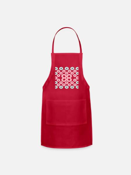 Abstract O patterns - Adjustable Apron - red