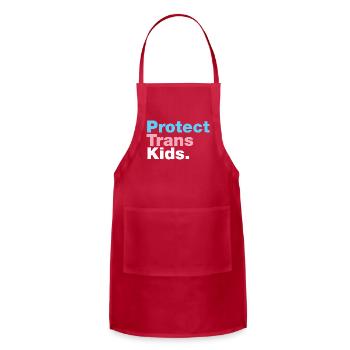 Protect Trans Kids - Adjustable Apron - red - Front - Julia (174cm)