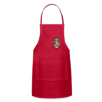 Ramen Mountain Scenic Route Funny Food T-Shirt - Adjustable Apron - red - Front - Julia (174cm)
