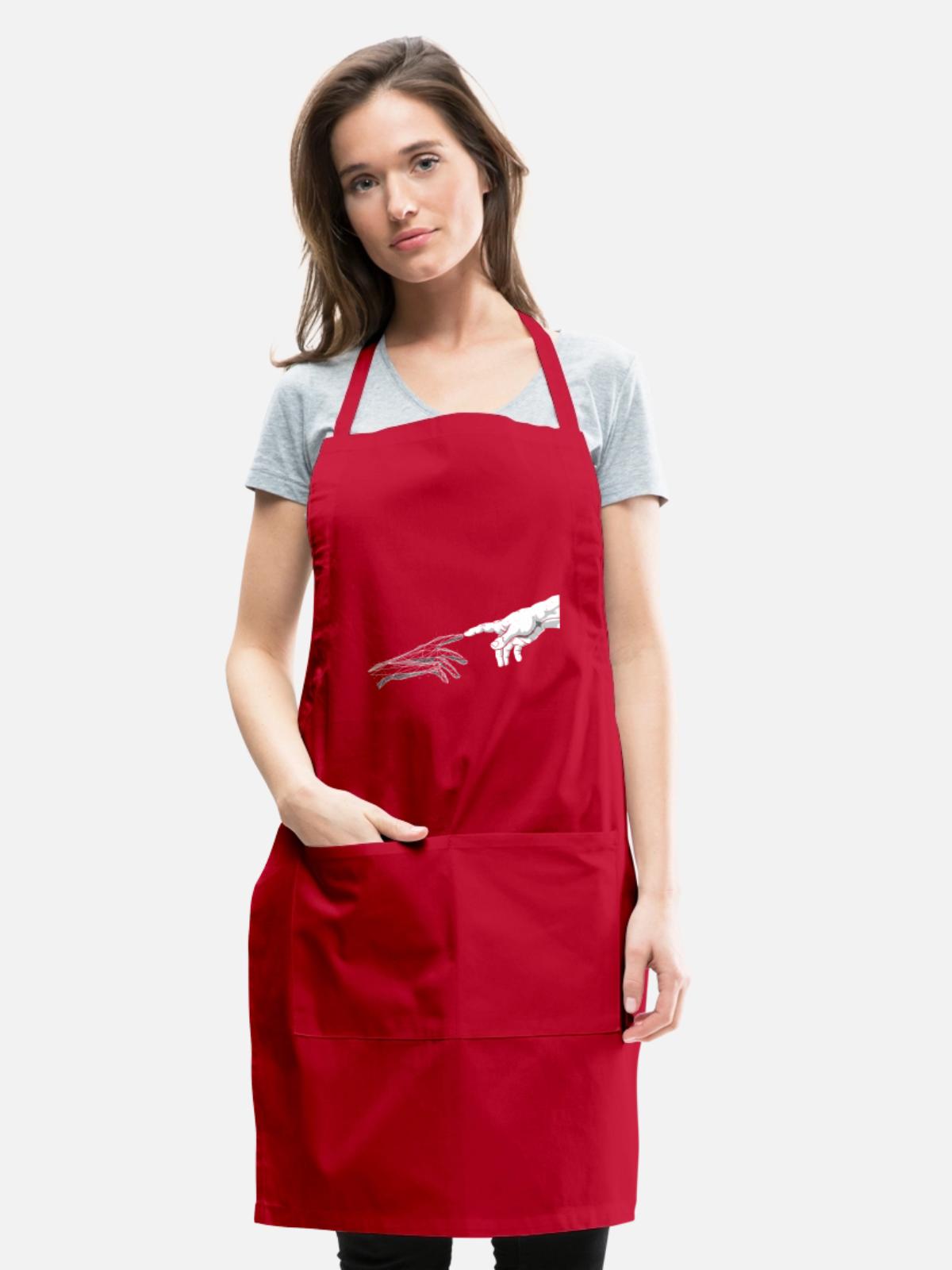 Human and Digital Reach - Adjustable Apron - red - Front - Julia (174cm)