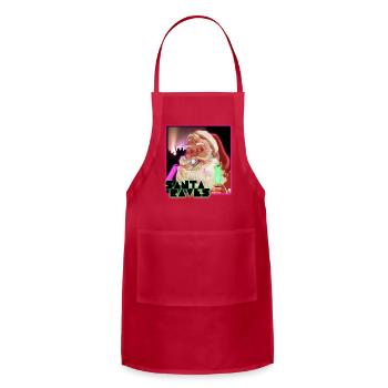 Santa Raves Christmas funny PLUR Raver Saint Nick - Adjustable Apron - red - Front - Julia (174cm)
