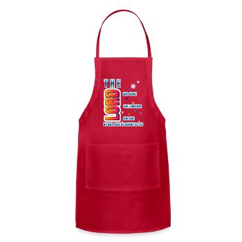 The Lord is Our Judge, Lawgiver & King - Adjustable Apron - red - Front - Julia (174cm)