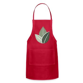 Triple Leaf Illustration - Adjustable Apron - red - Front - Julia (174cm)