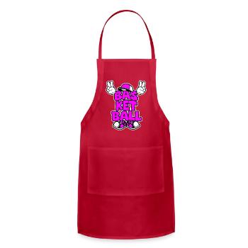 Basketball - SPORTS Cartoon Character Graffitti - Adjustable Apron - red - Front - Julia (174cm)