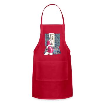 Beauty and Textile design from Maya civilization 7 - Adjustable Apron - red - Front - Julia (174cm)
