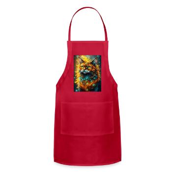 Magic Golden Cat - Adjustable Apron - red - Front - Julia (174cm)