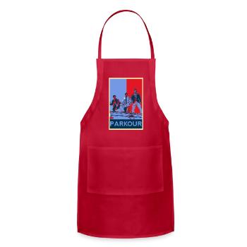 The office parkour - Adjustable Apron - red - Front - Julia (174cm)