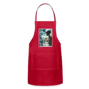 Skeleton Says I Don’t Answer Questions - Adjustable Apron - red - Front - Julia (174cm)