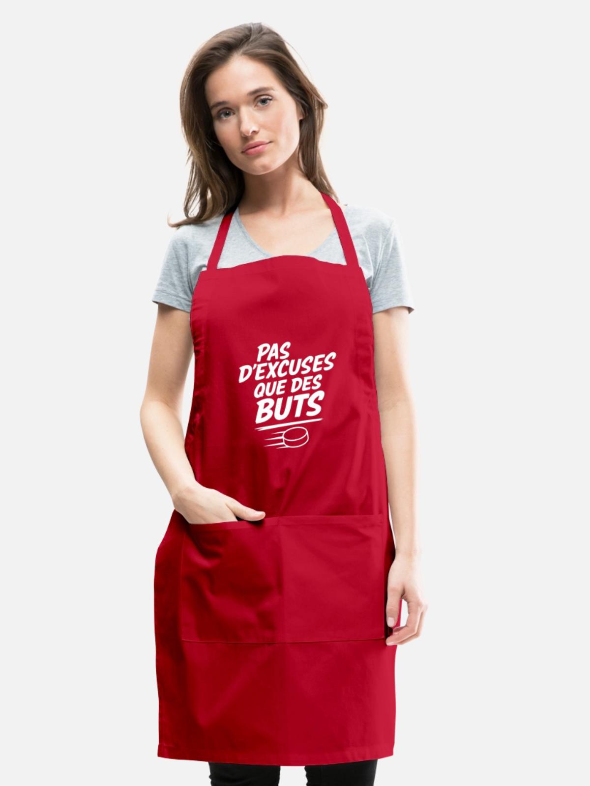 No excuses, only goals - Adjustable Apron - red - Front - Julia (174cm)