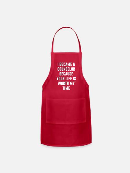 I Became A Counselor - Adjustable Apron - red