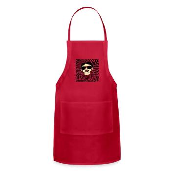 Bold Line Art Character with Sunglasses - Cool and - Adjustable Apron - red - Front - Julia (174cm)