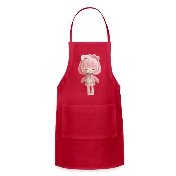 Pastel Plush Doll Charm - Adjustable Apron - red - Front - Julia (174cm)