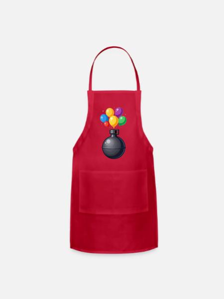 Balloon Bomb Party Burst - Adjustable Apron - red