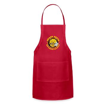 bear zoo - Adjustable Apron - red - Front - Julia (174cm)