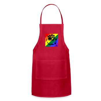 Rainbow Fractal Fist Unity - Adjustable Apron - red - Front - Julia (174cm)