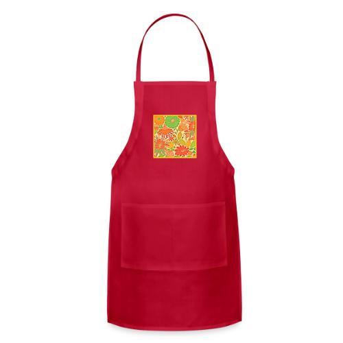 Vibrant Blossom Elegance Pattern - Adjustable Apron