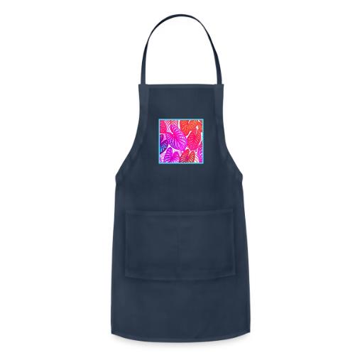 Color Burst Leaves Neon Elegance - Adjustable Apron