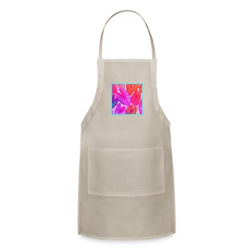 Color Burst Leaves Neon Elegance - Adjustable Apron