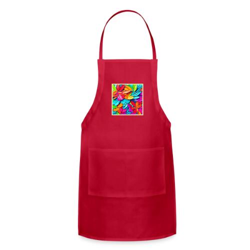 Vibrant Abstract Leaf Art - Adjustable Apron