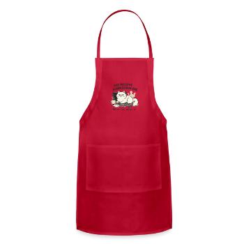 The Passive-Aggressive Cat: Laptop Dominator - Adjustable Apron - red - Front - Julia (174cm)