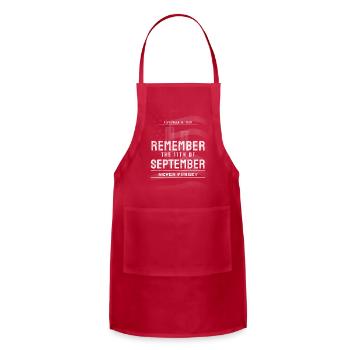 911 Never Forget 2026 Grunge American Flag Overlay - Adjustable Apron - red - Front - Julia (174cm)