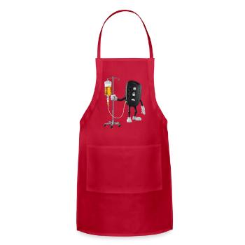 Key Comedy: Beer IV Illustration - Adjustable Apron - red - Front - Julia (174cm)