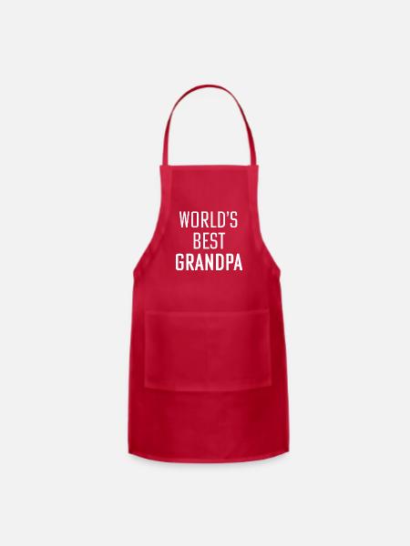 World's Best Grandpa - Adjustable Apron - red