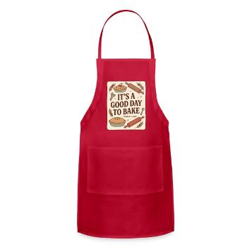 It's a Good Day to Bake Vintage Baking Lover Pie  - Adjustable Apron - red - Front - Julia (174cm)