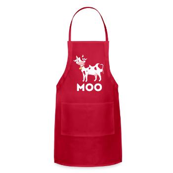 Moo Cow Lover - Adjustable Apron - red - Front - Julia (174cm)
