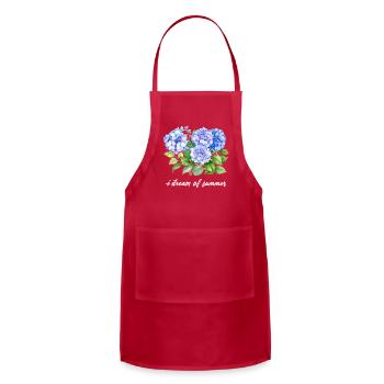 Hydrangea Summer Dream - Adjustable Apron - red - Front - Julia (174cm)