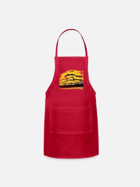 cars and tires - Adjustable Apron - red