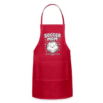 Soccer Mom Big Fan Emblem - Adjustable Apron - red - Front - Julia (174cm)