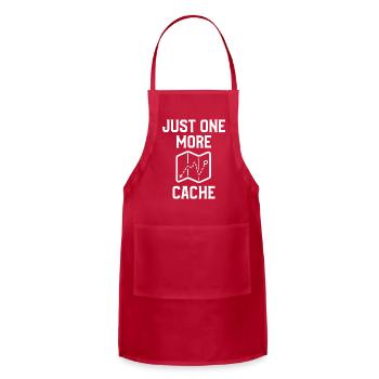 Just One More Cache Geocaching humor - Adjustable Apron - red - Front - Julia (174cm)
