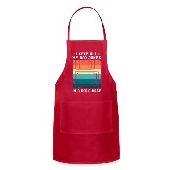 Single Dad Father Single Life Daddy - Adjustable Apron - red - Front - Julia (174cm)