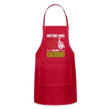 Cutting Lines Cardio Funny Wheelchair Paraplegic - Adjustable Apron - red - Front - Julia (174cm)