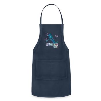 Water Ski Girl Gift for Water Skier - Adjustable Apron - navy - Front - Julia (174cm)