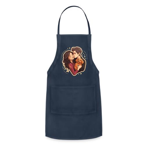 Couple with Dog - Adjustable Apron