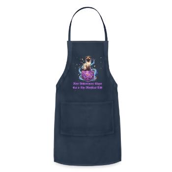 Crowned Cat on D20: Mystical Achievement - Adjustable Apron - navy - Front - Julia (174cm)