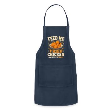 Fried Chicken Feed Me - Adjustable Apron - navy - Front - Julia (174cm)