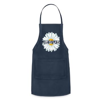 Jesus The Way The Truth The Life Daisy - Adjustable Apron - navy - Front - Julia (174cm)