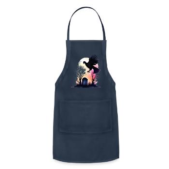Vulture Coming In For Landing On Grave Headstone - Adjustable Apron - navy - Front - Julia (174cm)